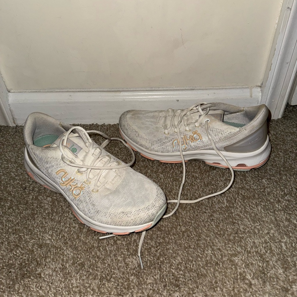 Ryka Cream and Gold Running Shoes